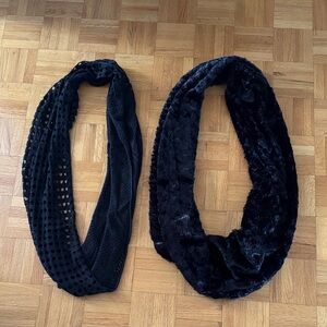Elegant Black Infinity Scarves Set